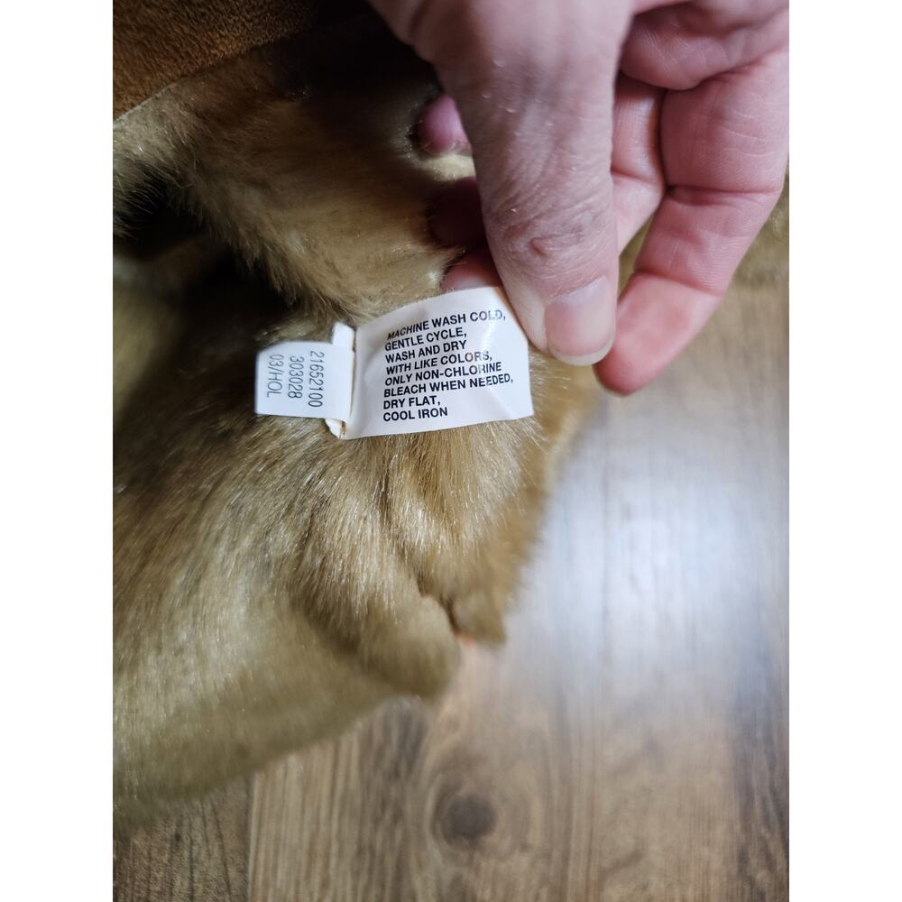 Gap Kids Faux Suede/Fur Lined Hoodie Jacket Brown Button Girls Size 5/6 EUC - Picture 7 of 7